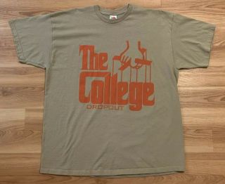 Vintage Kanye West College Dropout Promo Shirt Xxl Godfather 2003 2004 Rap Tour