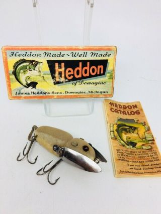 Vintage Heddon Wood Crazy Crawler Mouse Fishing Lure Look