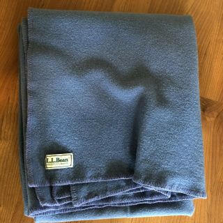 Vintage Ll Bean Wool Blanket Blue 70 " X 83 " Full Queen Throw Bedding