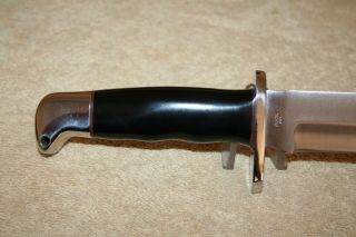BUCK KNIFE MODEL 124 - VINTAGE 1967 WITH SHEATH - BLACK PHENOLIC HANDLE 5