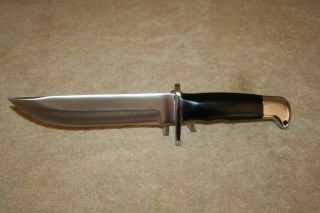 BUCK KNIFE MODEL 124 - VINTAGE 1967 WITH SHEATH - BLACK PHENOLIC HANDLE 6