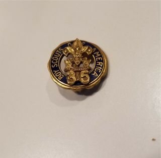 Vintage Boy Scout 35 Year Pin 10 K Gold Filled Be Prepared