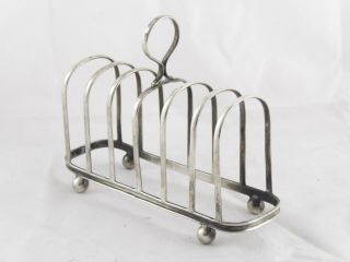 SMART ANTIQUE EDWARDIAN SOLID STERLING SILVER 6 SECTION TOAST RACK 1906 82 g 3