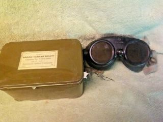 Vintage American Optical Goggles,  Polaroid In Tin Box