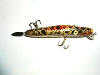 Vintage Michigan Spotted Northern Pike Fishing Lure / Bud Stewart