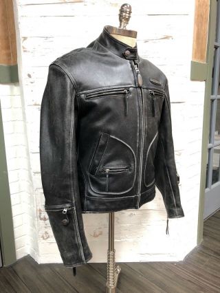 Harley Davidson Men ' s Vintage 90 ' s V - TWIN Leather Jacket Patches RARE S 4