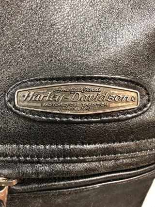 Harley Davidson Men ' s Vintage 90 ' s V - TWIN Leather Jacket Patches RARE S 8