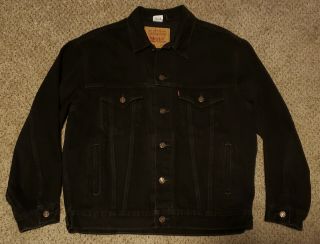 Vintage Black Levi Strauss & Co Black Denim Jean Jacket 70507 - 4159 Medium