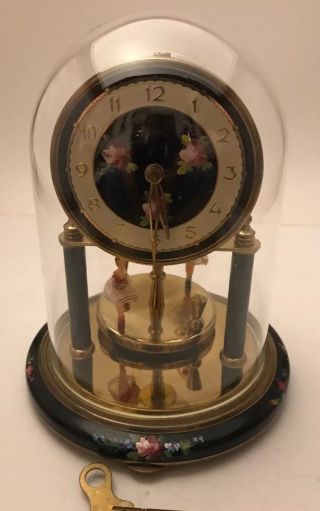 Vintage Koma Miniature 400 Day Anniversary Clock Ballerina Pendulum “serviced”