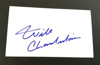 Wilt Chamberlain Vintage Signed Autograph 3x5 Index Card Philadelphia 76ers