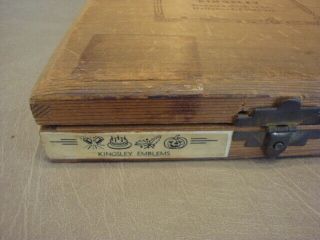 2 Vintage Boxes KINGSLEY Stamping Machine Hot Foil STAMPS Roman Emblems Military 11