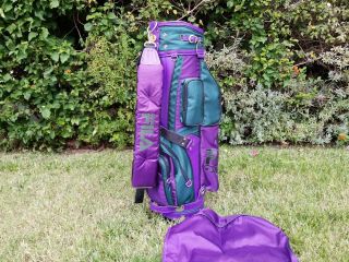 Vintage 6 Way Fila Golf Cart Bag Purple Green W/rain Cover Italy Euc