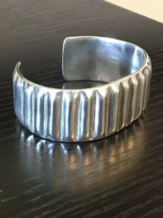 Vintage Native American Old Pawn Sterling Silver Cuff Bracelet 45 G