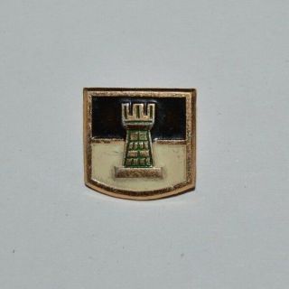 Vintage Wwii Us Army Engineer Black & White Castle Tower Lapel Pin Ultra Rare