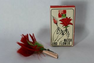 Vtg Tenyo Match And Flower Magic Trick Lit Match To Flower Transformation