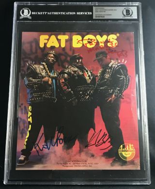 Fat Boys Group By All 3 Signed Autographed Auto Beckett Bas W/ Buff Love Rare