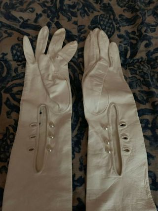 Vintage Long Italian Leather Opera Gloves,  Size 7 23 Inches Long