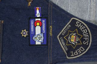 Vintage Blue Knights Motorcycle Club MC Colorado - I Denim Vest Mens XL Wrangler 4