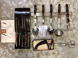 Vintage Cutco 13 Piece Knife & Utensil Set Spoon Spatula Ladle Shears Sharpener