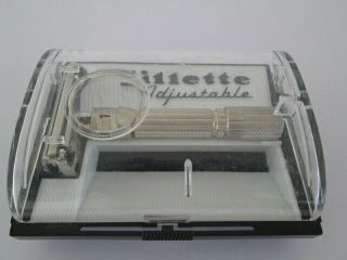 Vintage Gillette Adjustable Fat Boy Razor With Case 3.  5 " Long