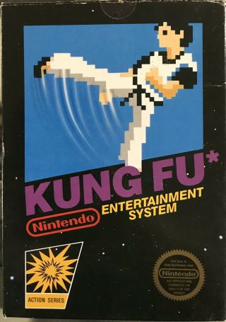 Kung Fu (nintendo Nes) Complete Cib Hangtab W/ Sticker Rare Cart