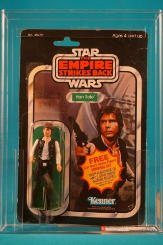 Star Wars Afa 75 Esb Han Solo 41 Back A - Vintage Moc Carded