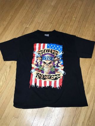 Vtg 1991 Guns N Roses T Shirt Use Your Illusions Tour Concert Flag Tee 90s Xl