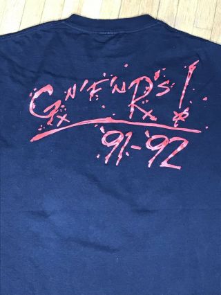 VTG 1991 Guns N Roses T Shirt Use Your Illusions Tour Concert Flag Tee 90s XL 8