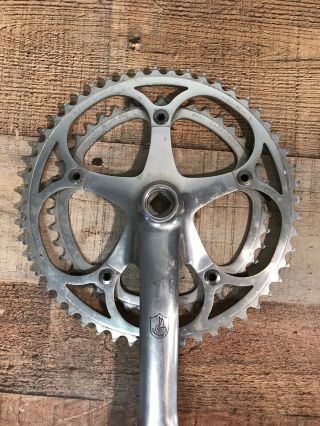 Vintage 1980s Campagnolo C - Record Era Crankset w/ Chainrings 170 (52 - 42) 2