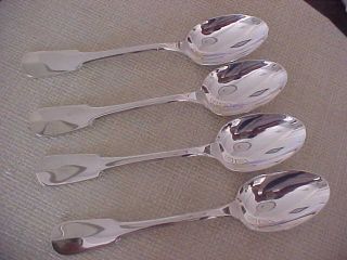 Vintage Christofle Silver Plate Serving Spoons Set Of Four X Large