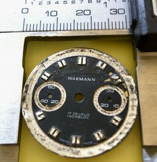Vintage Wakmann Gidandet Big Boy Chronograph Dial & Case Valjoux 23/236 Parts 3