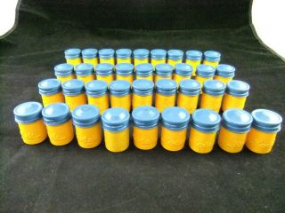 36 Vintage Yellow With Blue Lid Metal Kodak Film Canisters