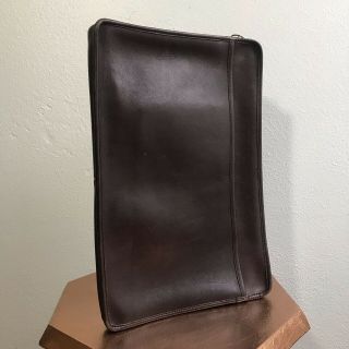 Vintage Coach Nyc Brown Leather Attache Document Portfolio Bag 17 " X 11 "
