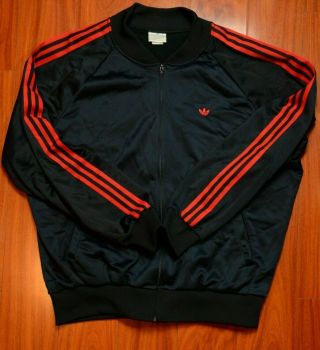 Vintage Adidas 80s 3 Stripes Long Sleeve Bomber Tracksuit Jacket Men 