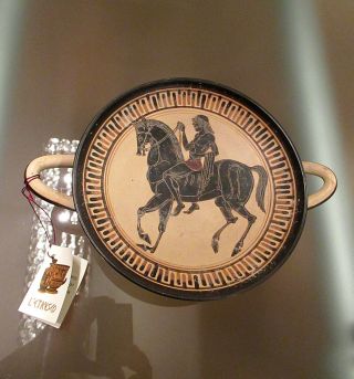 Rare Vtg Etruscan Art Pottery Footed Vase W/ Handles By Pier Luigi Berni; Signed