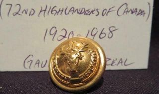 Seaforth Highlanders Of Canada Wwii/pre - Wwii Era 20mm Gaunt Brass Button