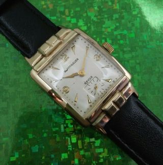Vintage 1950s WITTNAUER Men ' s Wristwatch Fully Serviced W/ 1 Year 2