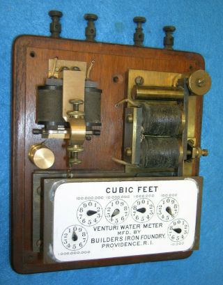 Rare Antique Venturi Water Meter W/ Built - In Jh Bunnell Telegraph Sounder