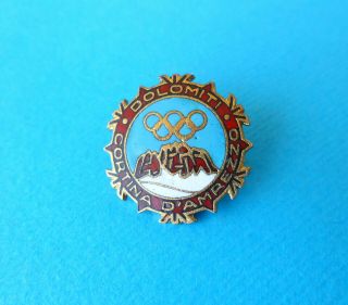 Winter Olympic Games Cortina 1956.  - Italy Vintage Enamel Olympics Pin Badge Rr