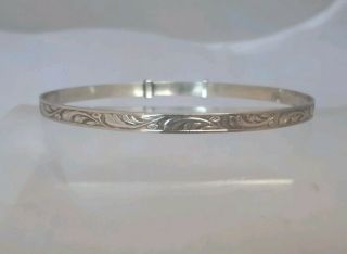 Vintage Georg Jensen Ltd Sterling Silver Ornate Adjustable Bangle