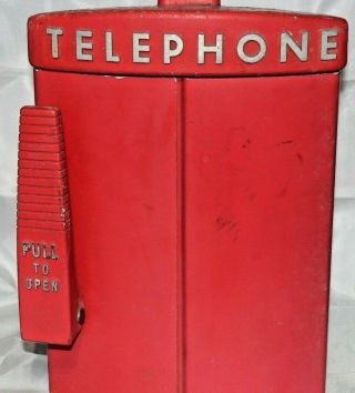 Vintage Western Electric Red Metal Emergency/ Fire Telephone Box W/key