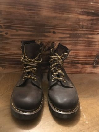 Vintage Dr.  Doc Martens 1460 Brown Leather Lace Up Ankle Boots Uk 9 / Us 10