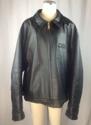 Vintage Aero Leather Co.  " Highwayman " Leather Jacket - Black Steer Hide - Size 48