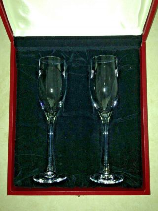 Authentic Cartier Vintage Crystal Champagne Glasses / Flutes 7