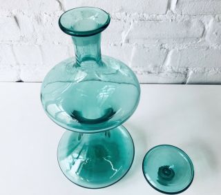 BLENKO Art Glass Decanter WAYNE HUSTED 5719 vintage barware mcm hourglass 60 ' s 2