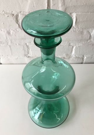 BLENKO Art Glass Decanter WAYNE HUSTED 5719 vintage barware mcm hourglass 60 ' s 3