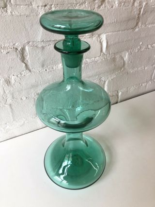 BLENKO Art Glass Decanter WAYNE HUSTED 5719 vintage barware mcm hourglass 60 ' s 6