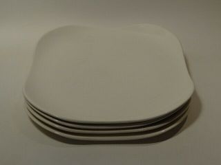 Four Rare Vintage White Russel Wright Square Chop Plate/ Platters