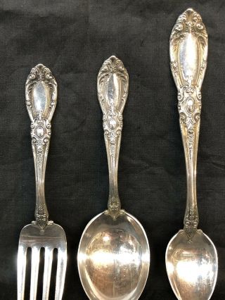 3 pc.  Baby Fork & Spoon Set Antique Towle Sterling Silver 