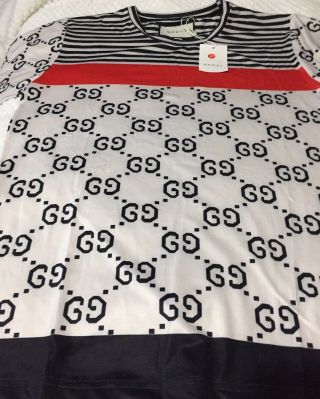 Authentic Rare Gucci Stripe Shirt With Gucci Logo Size Large With Tags 5